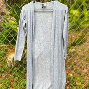 Women’s Small Long Open Cardigan in Grey